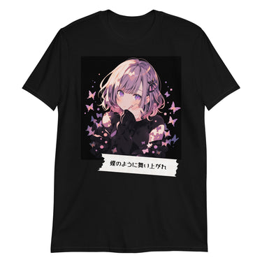 Cute Anime Girl and Butterflies T-Shirt